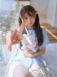 Childish picture book - NO.01 Clear Sky 01 White silk double ponytail JK(72)